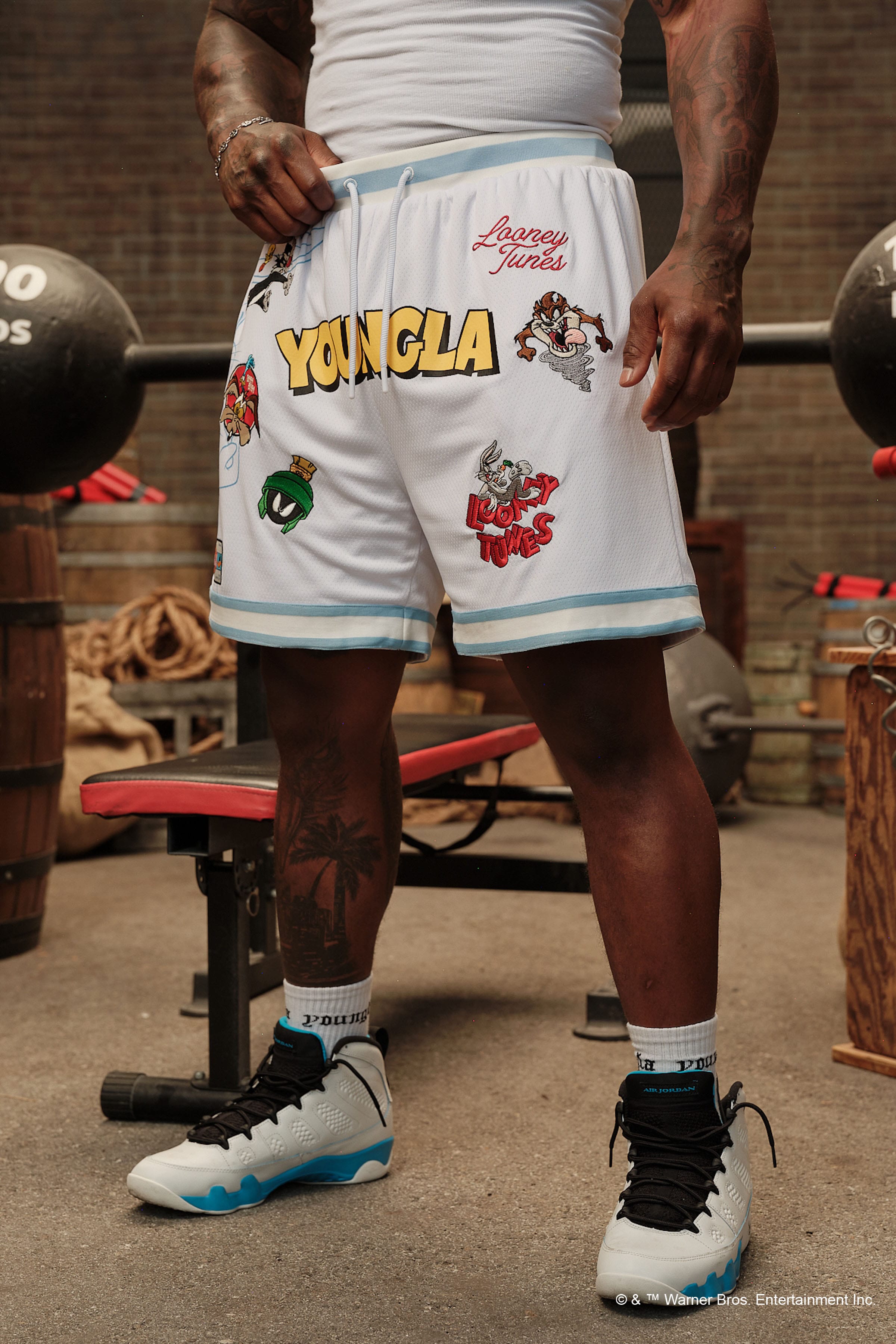 1071 - Looney Tunes Embroidered Patch Shorts